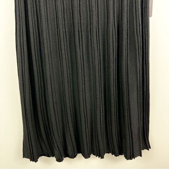 Kerisma Sleeveless Black Cashmere Blend Mini Dress Slimming Gathers Sz M/L‎ New - Picture 4 of 11